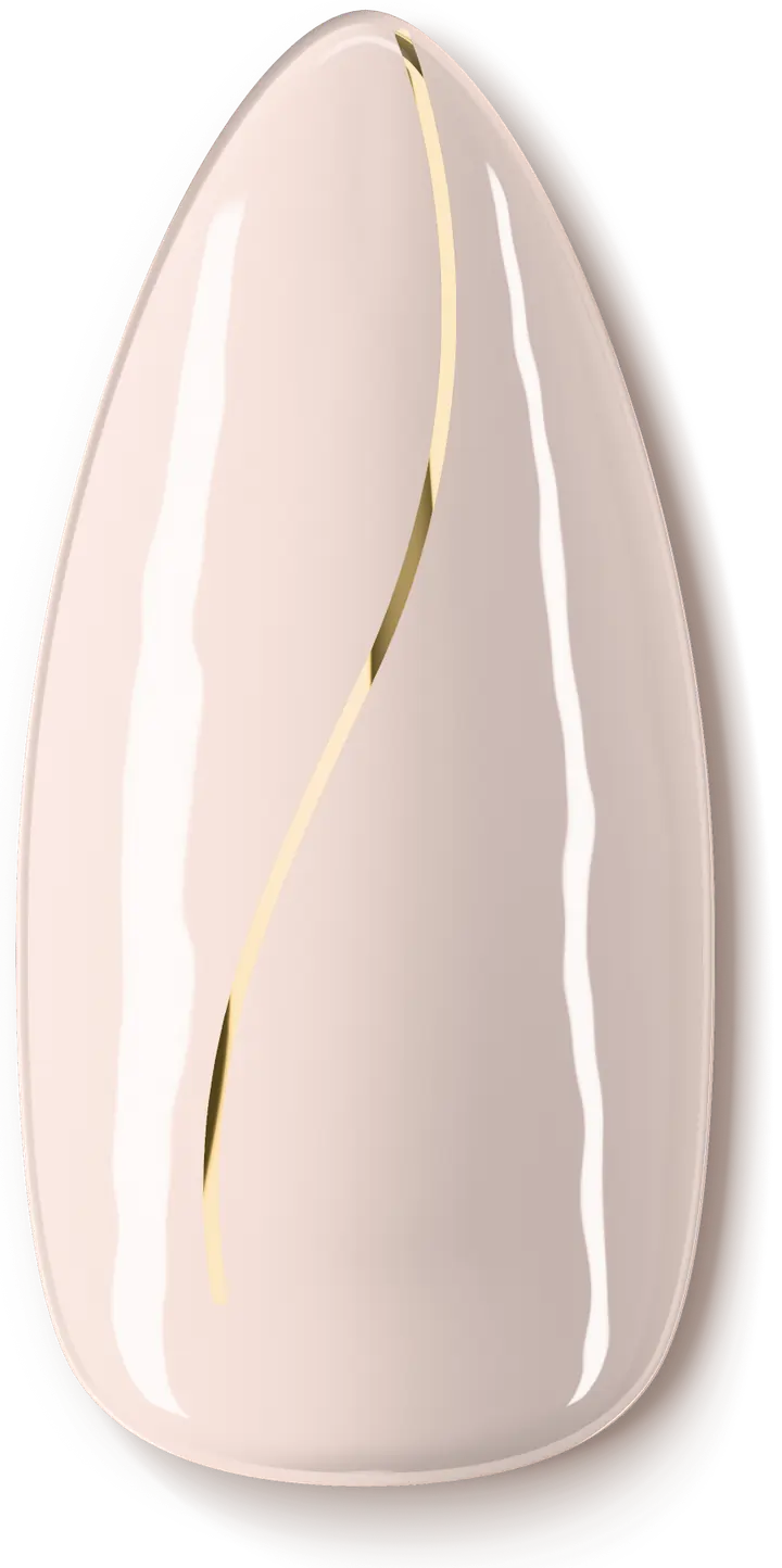 Illustration of the Fine Line nail art design: one fine gold line drawn down the nail.