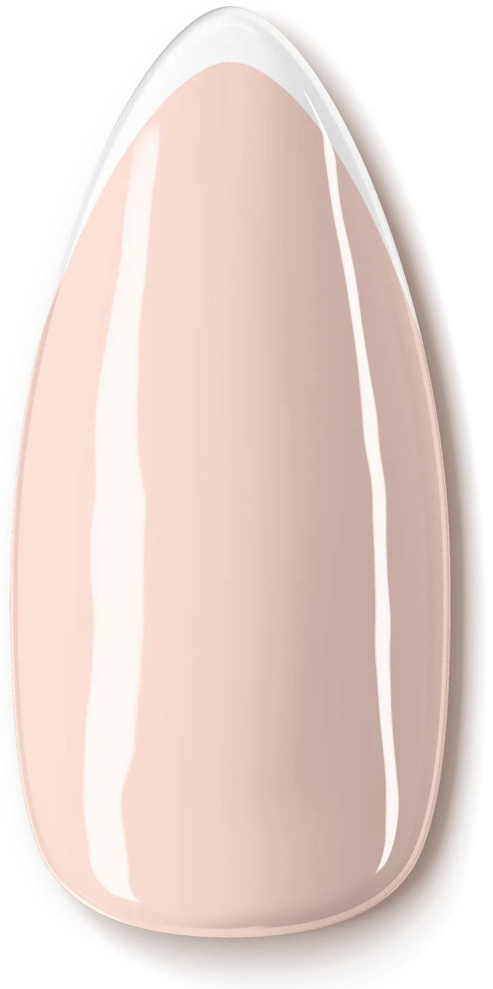 Illustration of the Micro French nail art design: the finest white line traced along the tip.