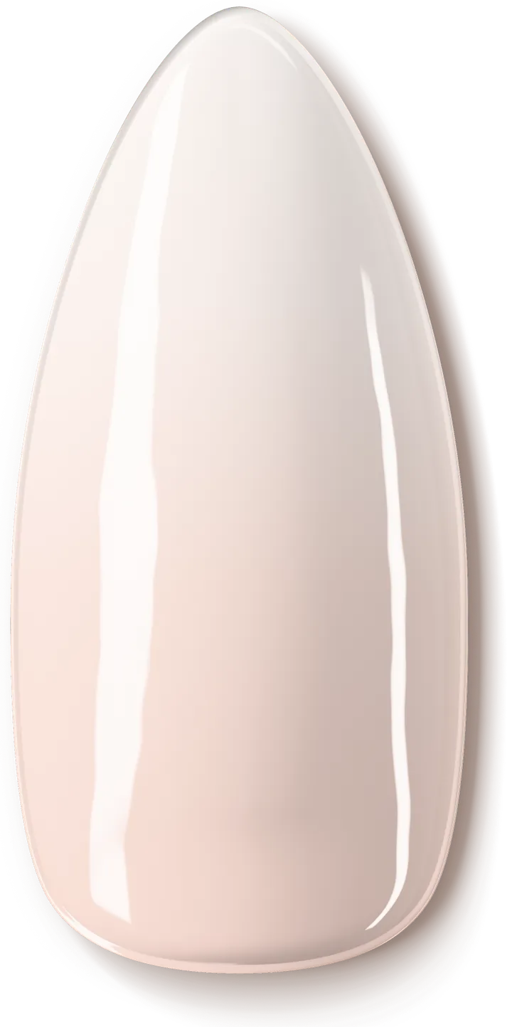 Illustration of the Milky Ombré nail art design: sheer nude melting into milky white at the tip.