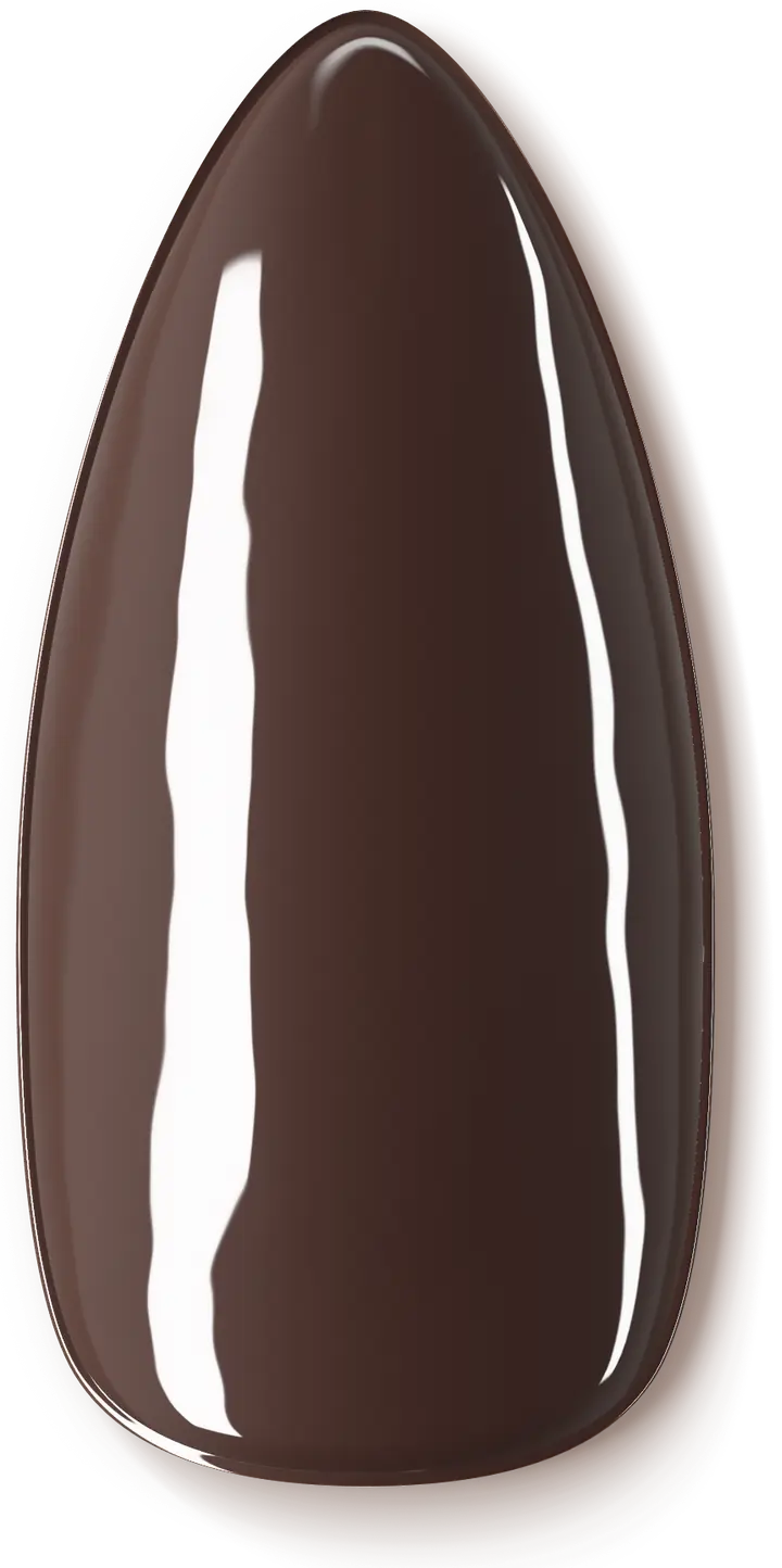 Illustrated nail in Espresso, a deep chocolate brown gel colour