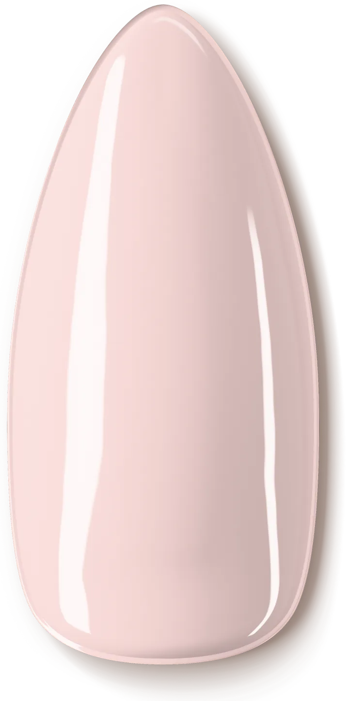 Illustrated nail in Milky Pink, a sheer pale pink gel colour