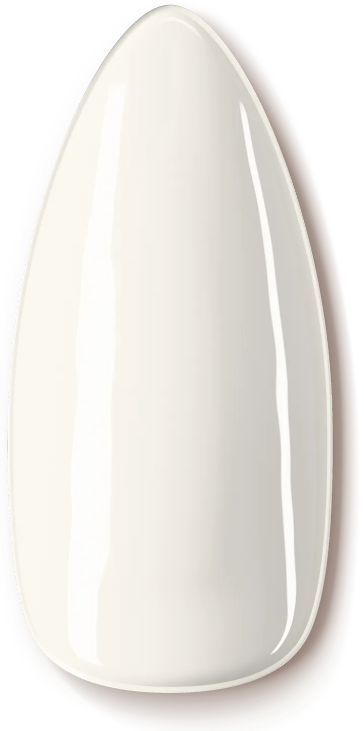 Illustrated nail in a soft, warm white gel colour