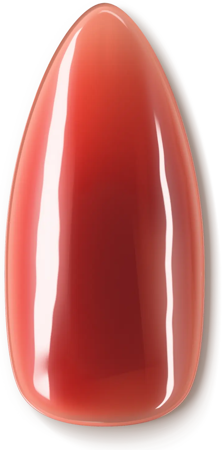 Illustration of a nail design: glossy translucent red