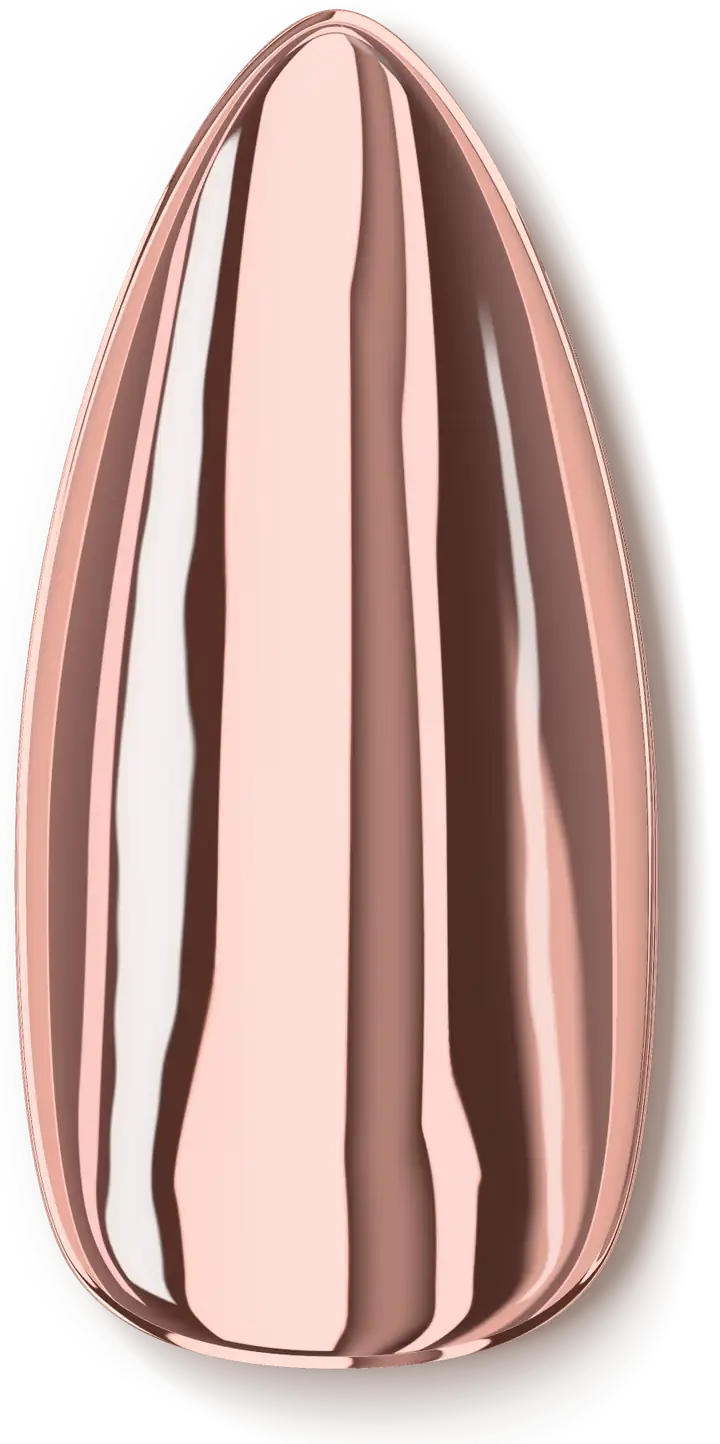 Illustration of a nail design: rose-gold mirror chrome